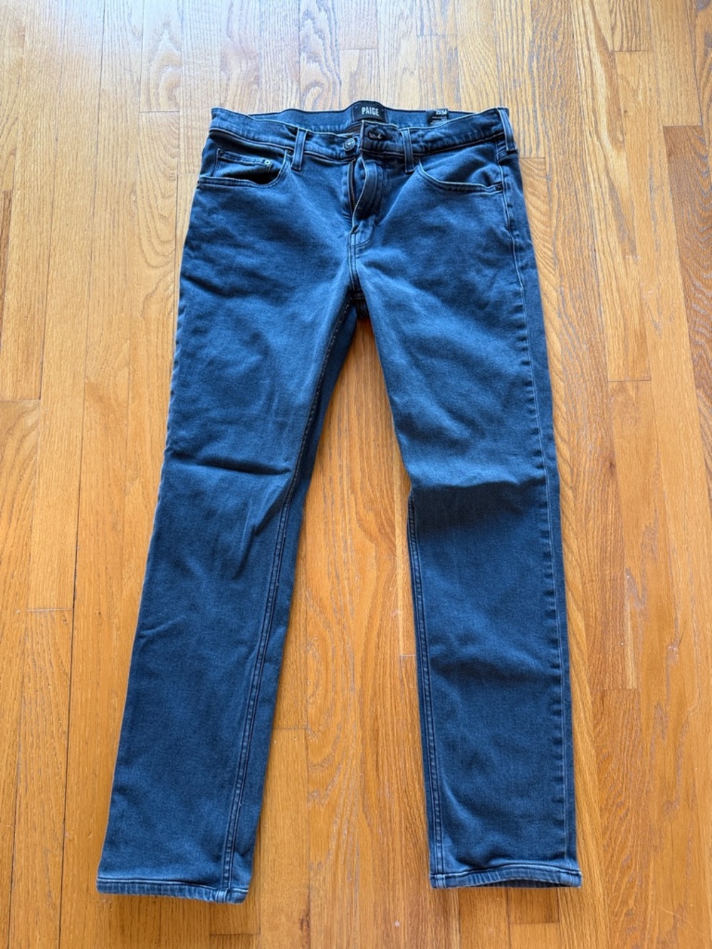 PAIGE Black Slim Straight Jeans